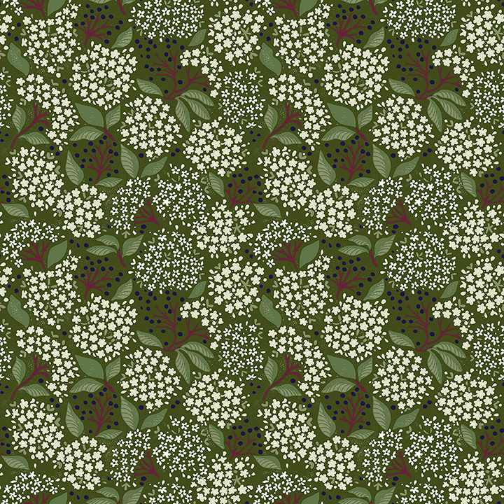ELDERBERRY Wallpaper in Moss
