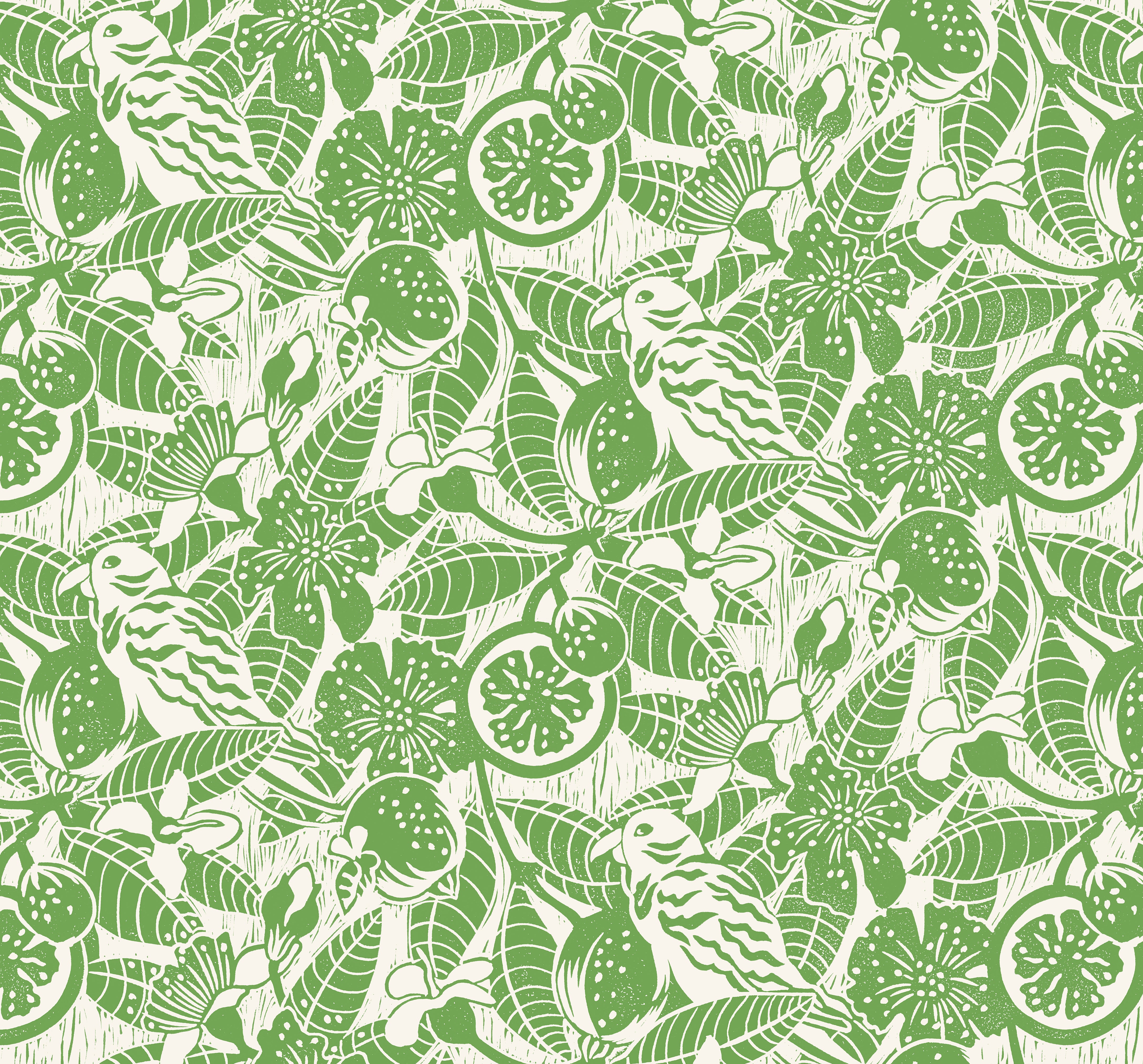 GUAVA Wallpaper in Leaf Green