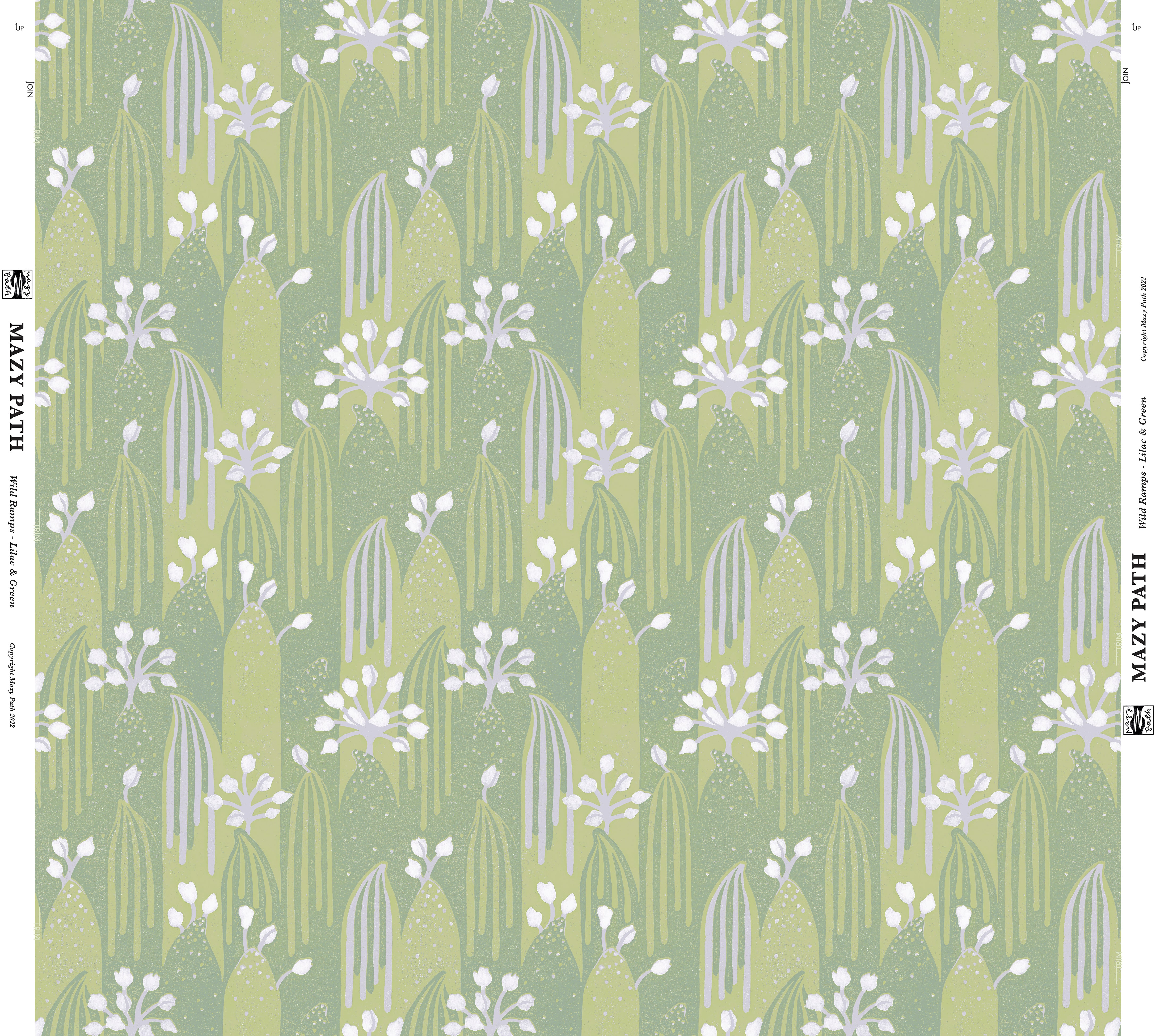 WILD RAMPS Wallpaper in Lilac & Green
