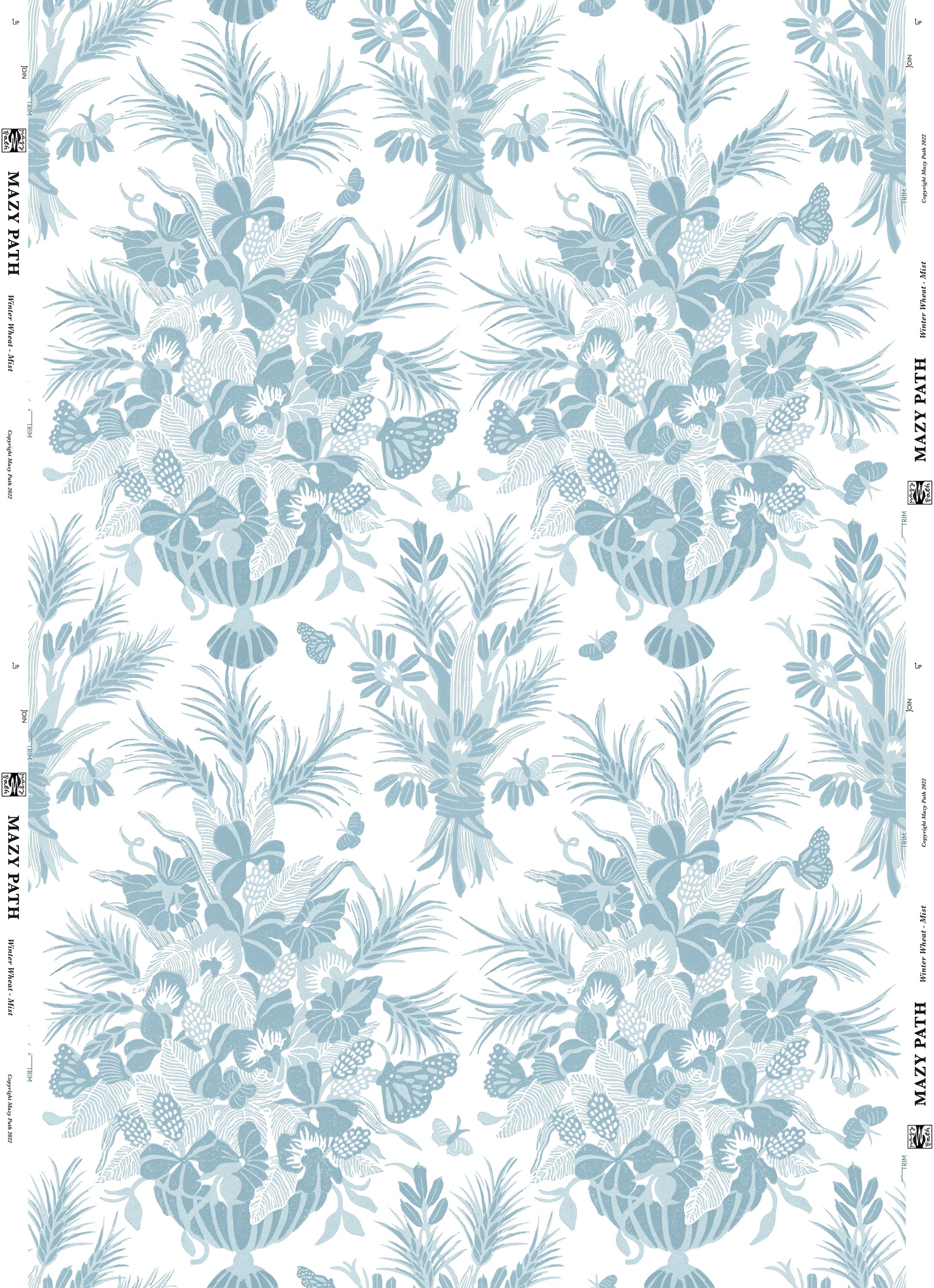 WINTER WHEAT Wallpaper in Mist Sample