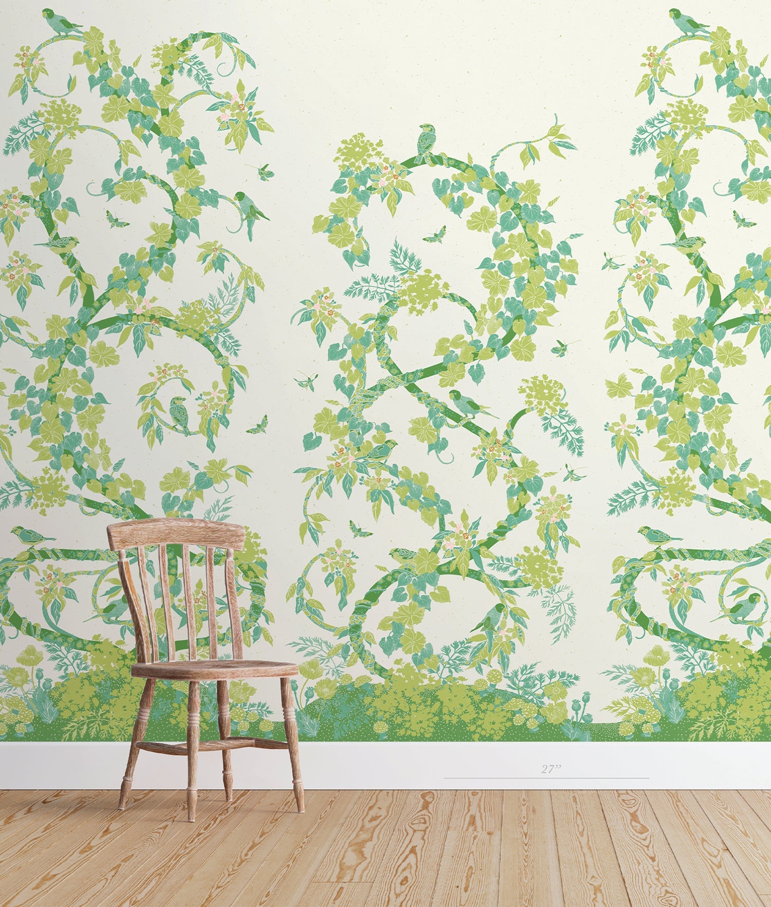 PANEL OF PERCEPTION II Wallpaper in Leaf Green Sample