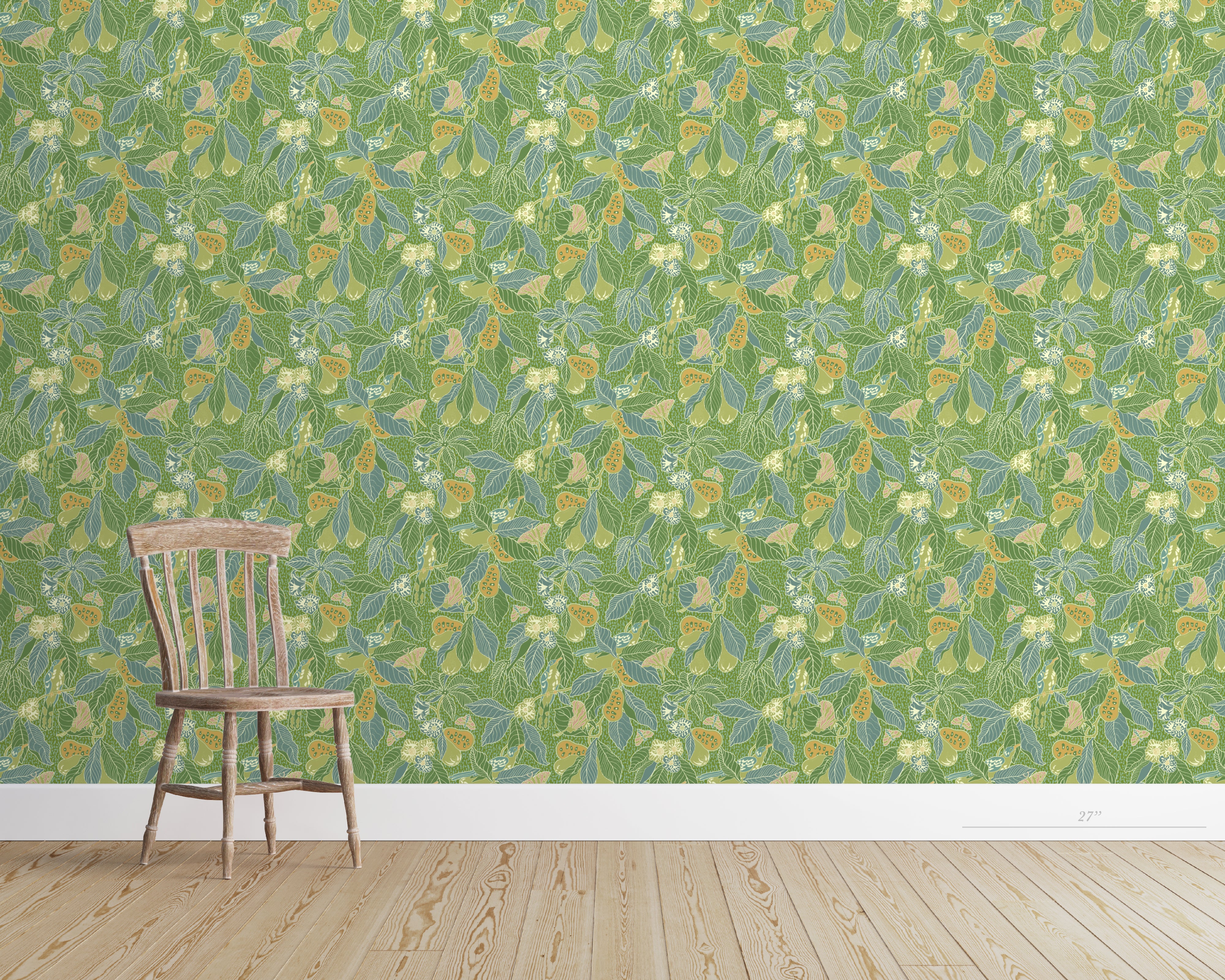 PAWPAW Wallpaper in Leaf Green