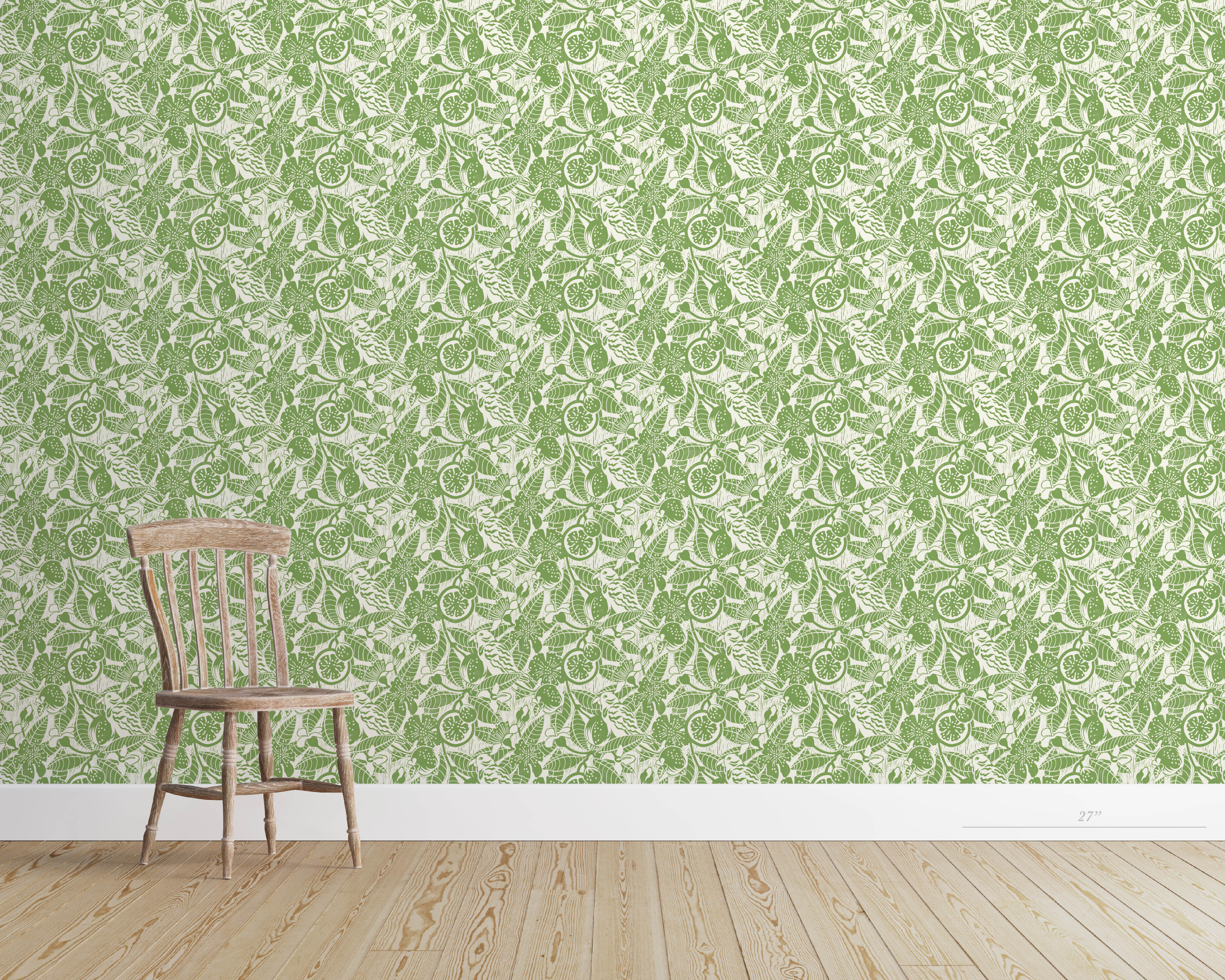 GUAVA Wallpaper in Leaf Green