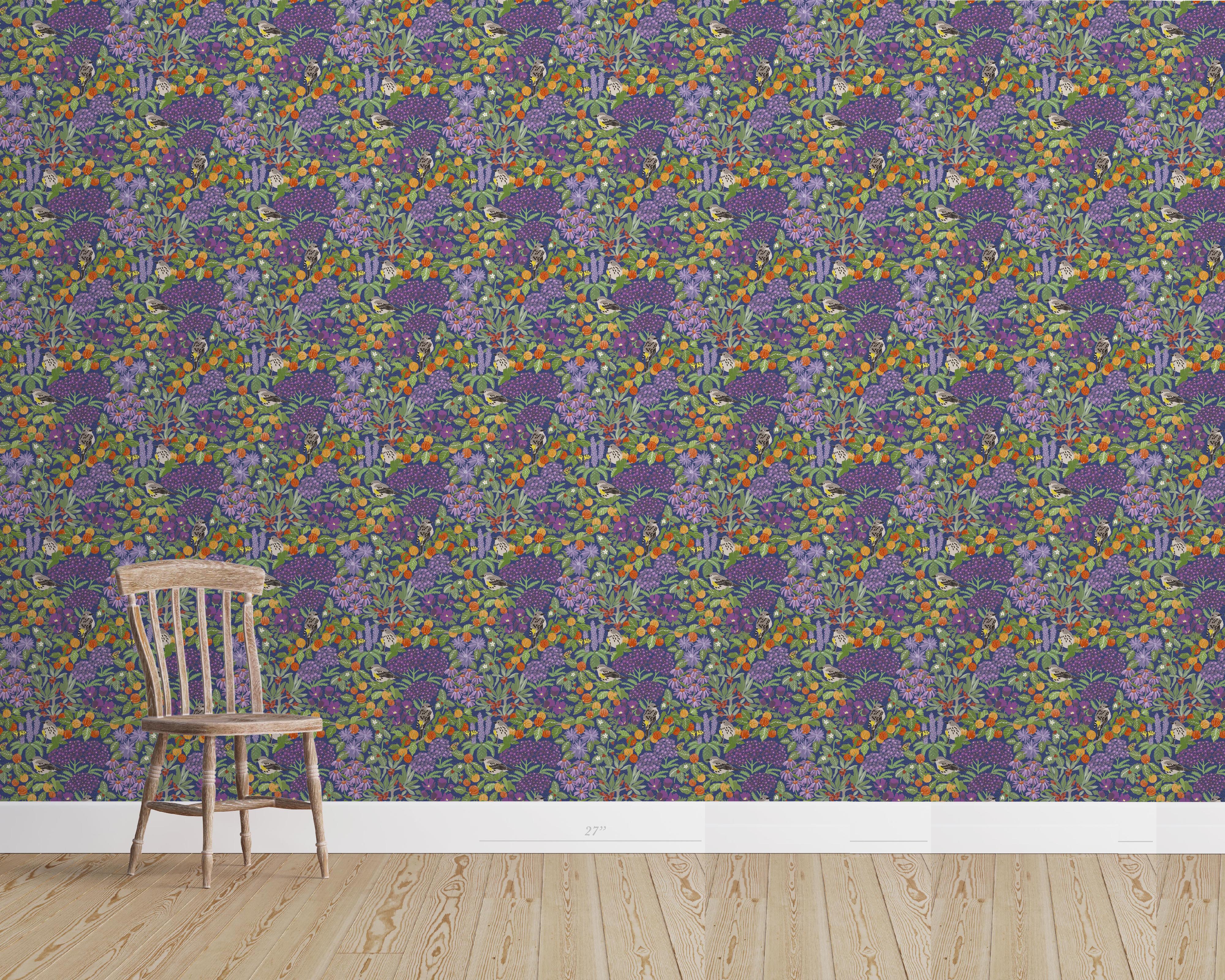 AMERICAN PERSIMMON Wallpaper in Midnight