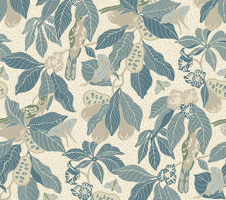 PAWPAW Wallpaper in Slate Sample
