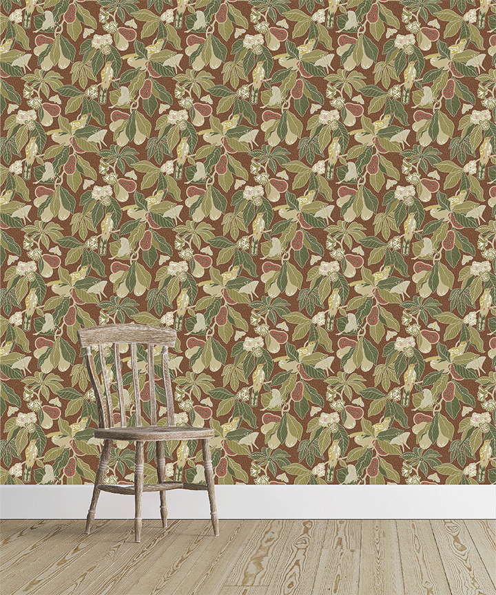 PAWPAW Wallpaper in Clay Sample