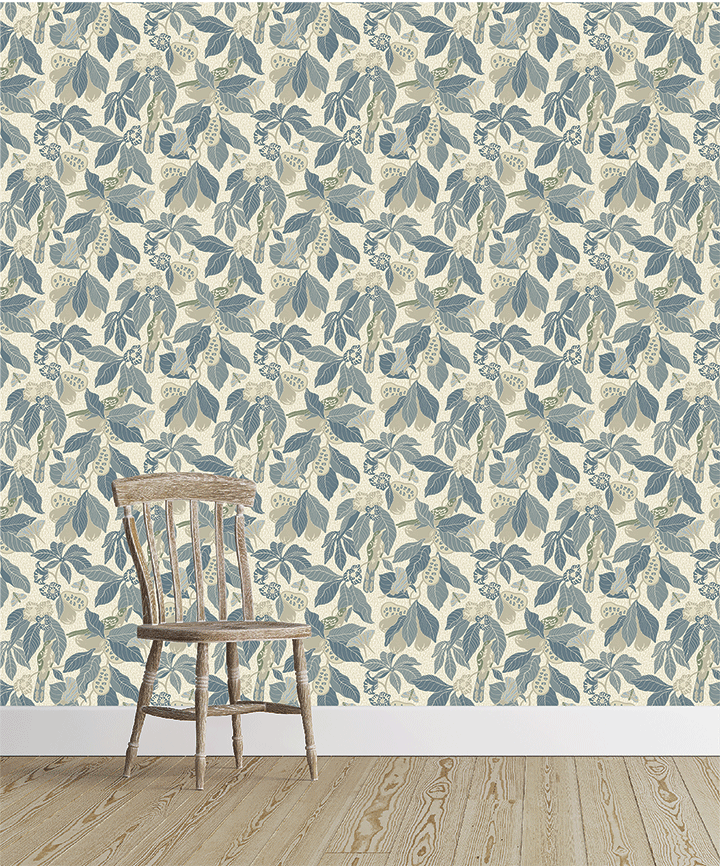 PAWPAW Wallpaper in Slate Sample